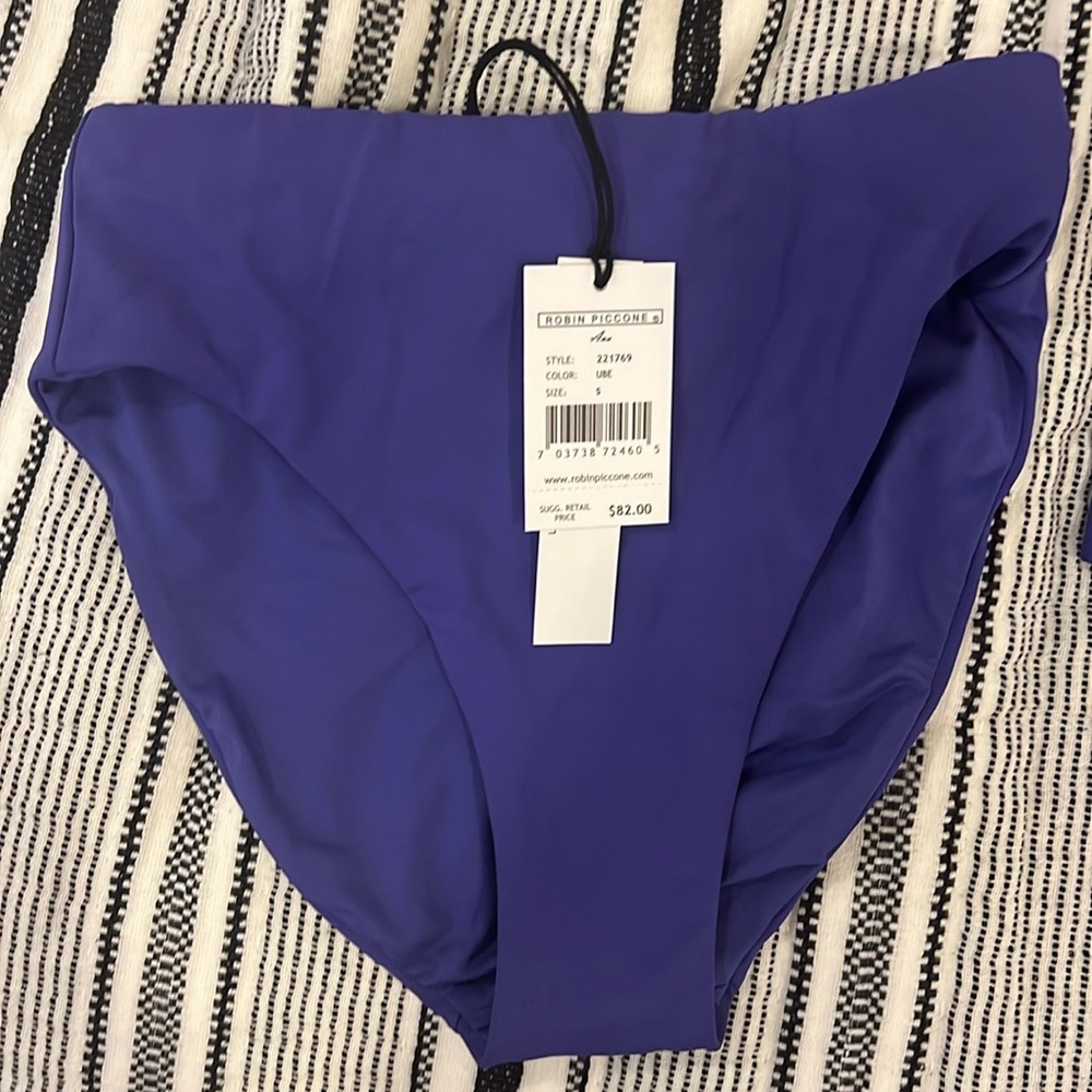 Robin Piccone Ava High Waist Bikini Bottom Size Small NWT